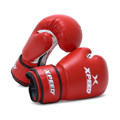 Xpeed XP101 contest boxing gloves, BFI approved, professional training and competition gloves with padded wrist support.