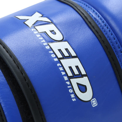 Blue Xpeed XP101 contest boxing gloves with black accents, BFI approved for professional training and competition use.