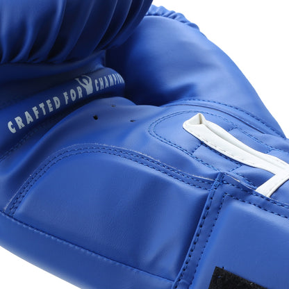 Blue XP 102 Xpeed boxing gloves made of PU leather, designed for boxing training and matches.