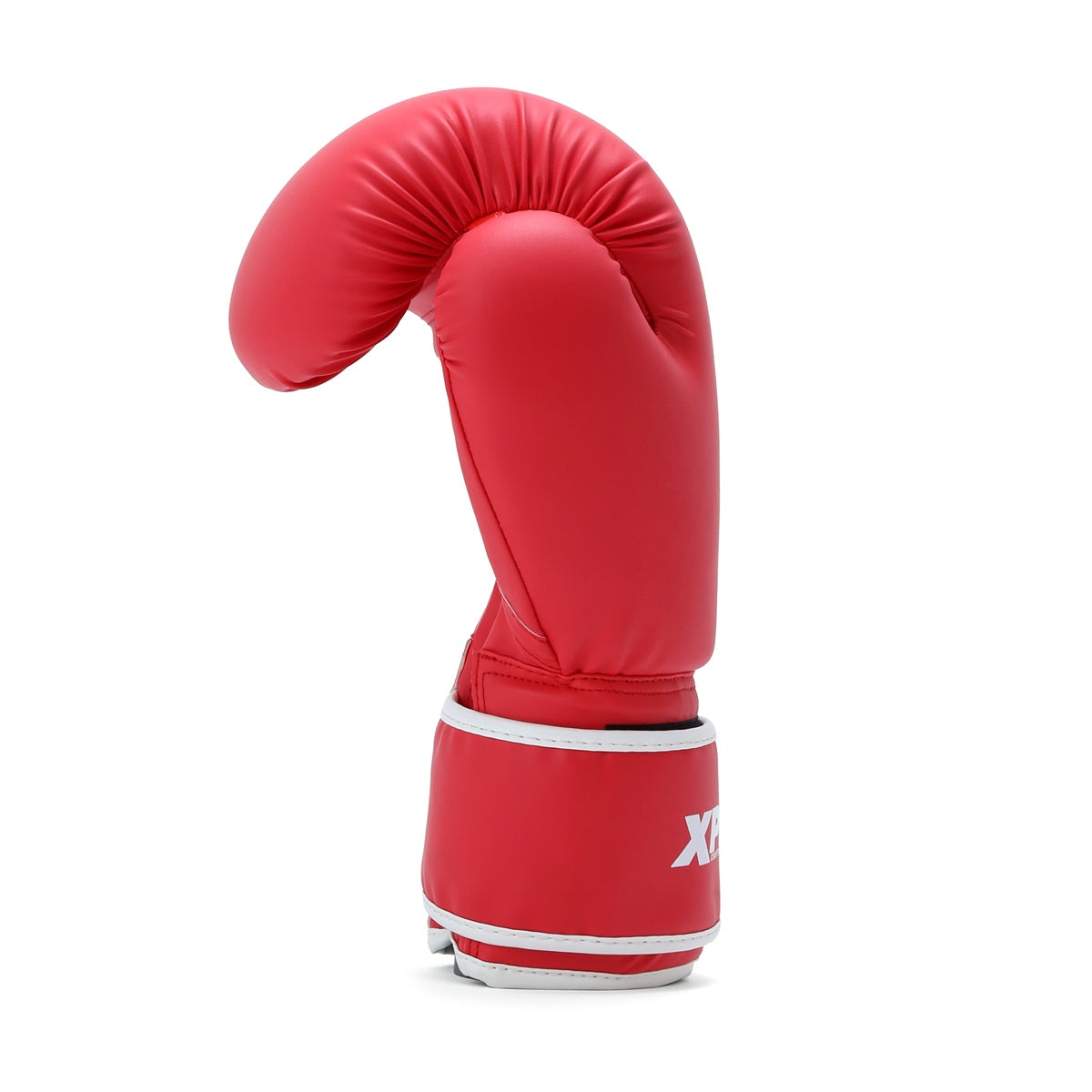 Red Xpeed XP102 boxing gloves made of durable PU leather for fitness and combat training.
