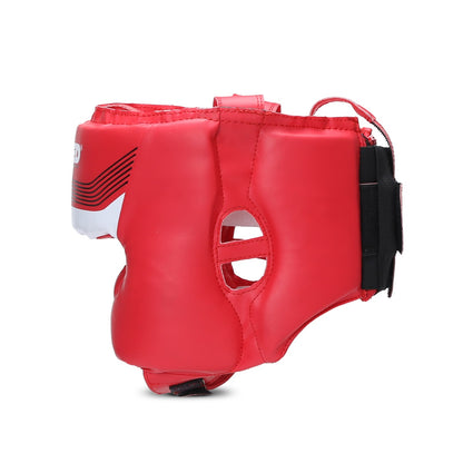 Red XPEED XP105 boxing headguard with spar headgear design, padded protection and adjustable straps for a secure fit.