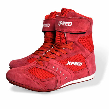 Xpeed XP106 Low-Top Boxing Shoes – Breathable Mesh & Suede Professional Ring Footwear