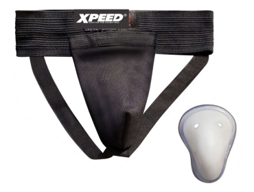 XPEED XP1703 Elastance Abdocup protective groin guard for combat sports, with padded design and adjustable straps for secure fit.