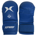 XPEED XP1801 PU Karate gloves with injection mould foam for training and competition, showing the padded design and wrist straps.