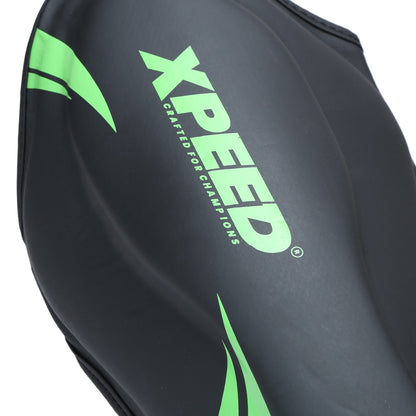 Green Xpeed XP1806 Shin Pad for MMA and martial arts, featuring durable premium PU construction and padded protection.
