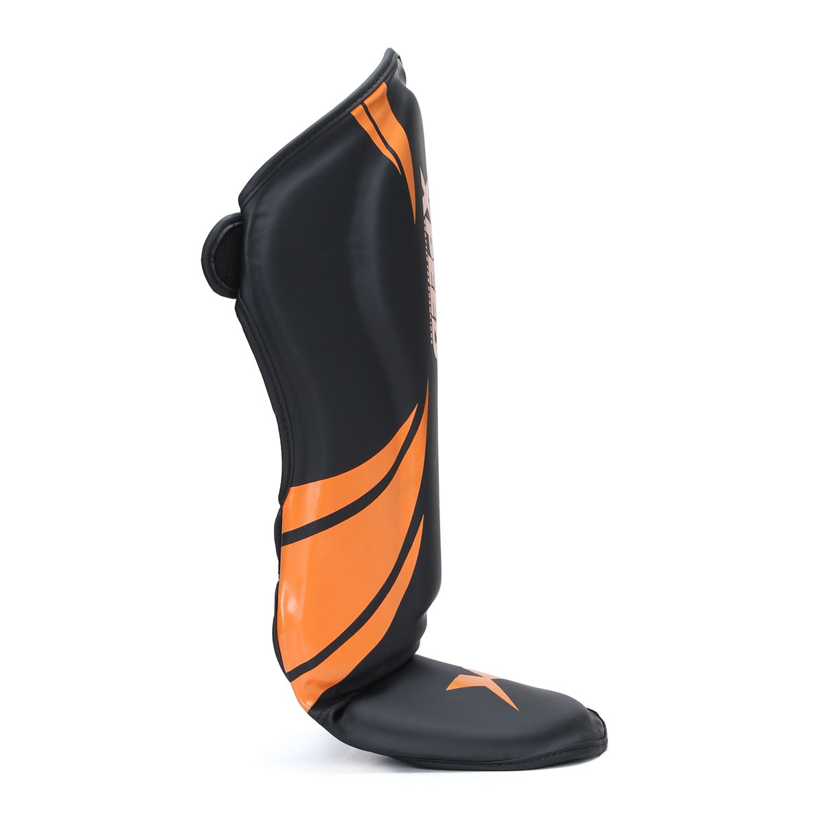 Orange Xpeed XP1806 Shin Pad for MMA and martial arts, premium PU material, designed for knee and shin protection.