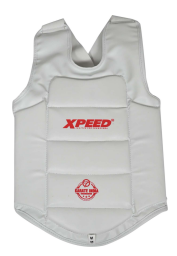 XPEED XP1814 Karate chest guard, protective gear with foam padding and adjustable straps for martial arts training.