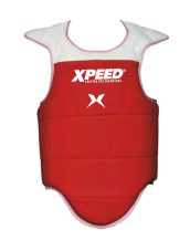 Xpeed XPEED Taekwondo chest guard XP2006, reversible high-quality PU elastic protector with padding for martial arts safety.