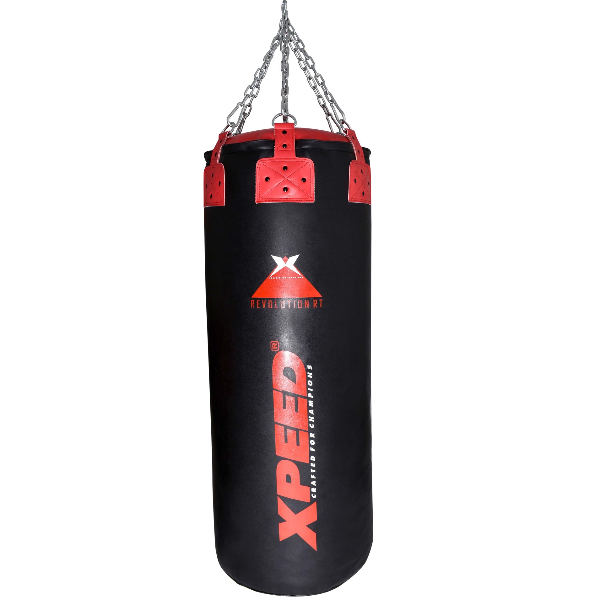 Xpeed XP208 all heavy-duty PU punch bag hanging for boxing training, durable synthetic leather with reinforced stitching.