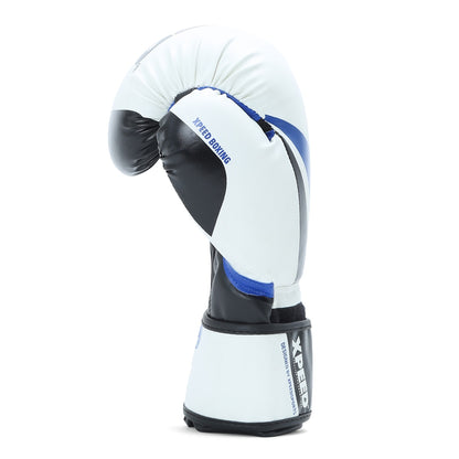 Blue XPEED XP2473 X-Shock boxing glove with padded wrist support, designed for training and competition.