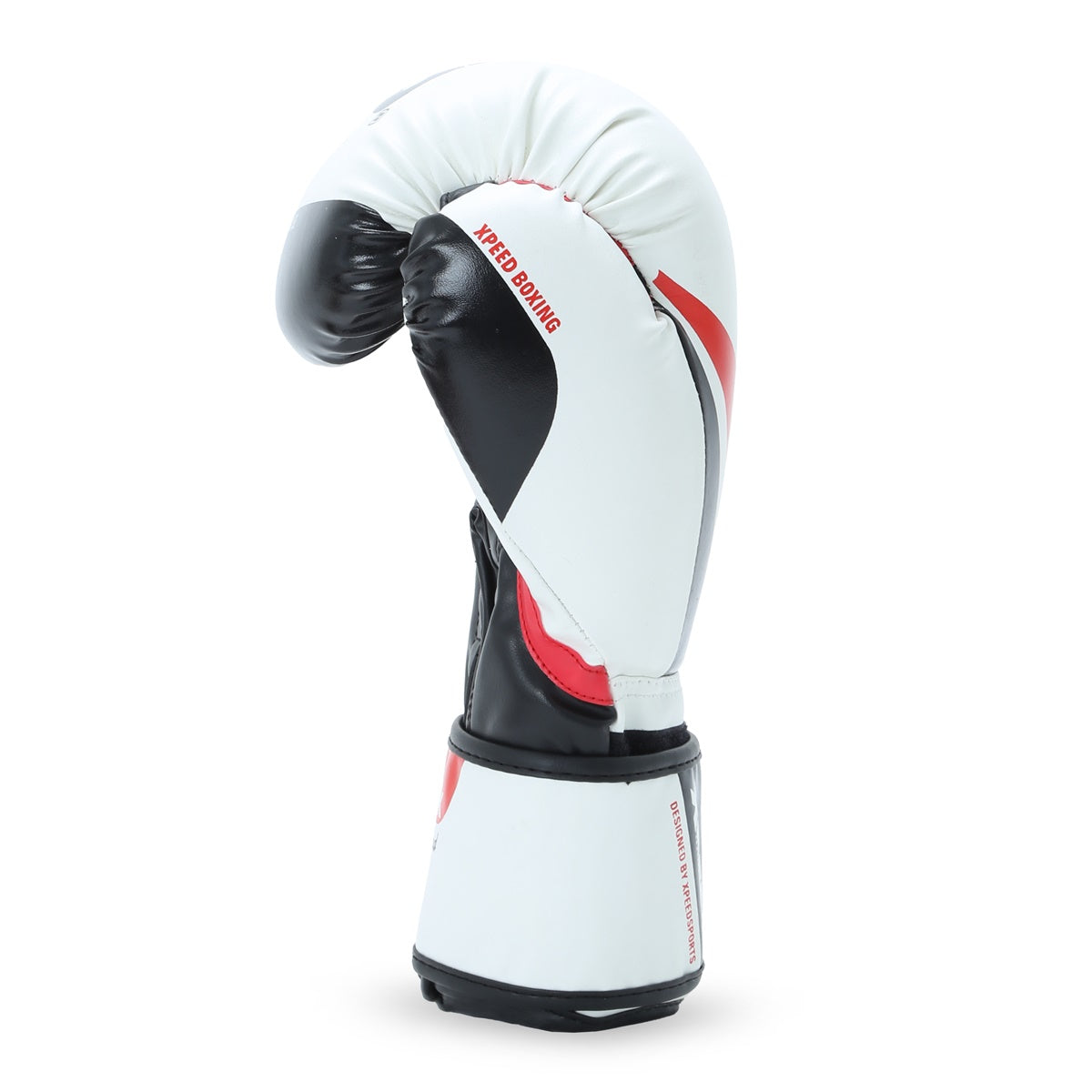 Red XPEED XP2473 X-Shock boxing glove with padded wrist support and breathable design for training and sparring.