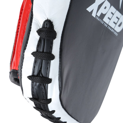 Xpeed XP2474 Boon Pad leather focus mitts made from premium cowhide leather for boxing and martial arts training.