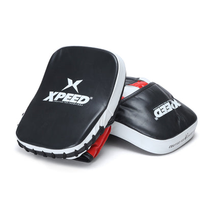 Xpeed XP2474 Boon Pad Leather focus mitts made of premium cowhide leather for boxing training and martial arts practice.