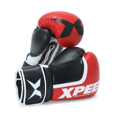 Xpeed XP2486 Fighter boxing gloves made of premium buffalo leather with IMF 2.0 technology, showcasing their sleek design and padding