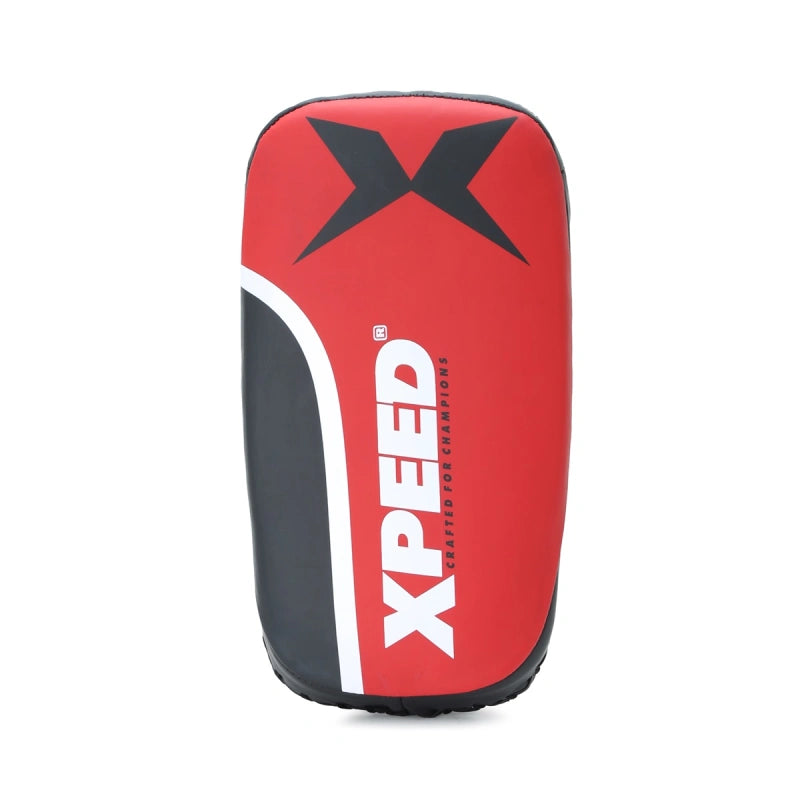 Xpeed XP2489 Fighter Thai pad for kickboxing and MMA training, showing a black professional striking shield with padded surface.