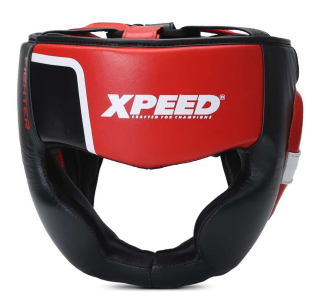 Xpeed XP2496 Fighter Headguard offers full-face leather protection for boxing or martial arts training.