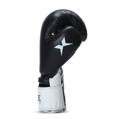 Xpeed XP2805 Elite professional boxing gloves in black with padded palms and adjustable wrist strap for optimal grip and protection.
