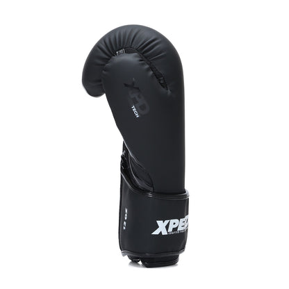 Black Xpeed Matt PU boxing glove with padded wrist support and sleek matte finish, ideal for training and competition.