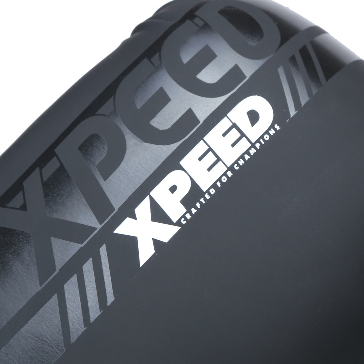 Black Xpeed XP3052 Matt PU boxing gloves with padded wrists and secure strap, designed for training and sparring.