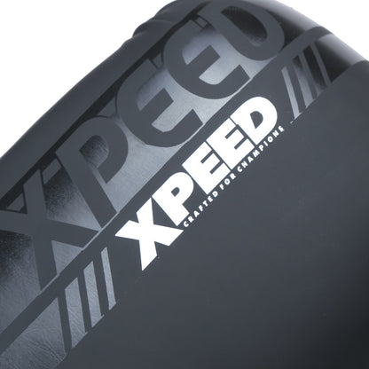 Black Xpeed XP3052 Matt PU boxing gloves with padded wrists and secure strap, designed for training and sparring.