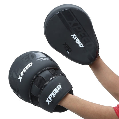 Xpeed Matt PU Focus Pad for boxing training, professional punch mitts with padded surface and adjustable straps.