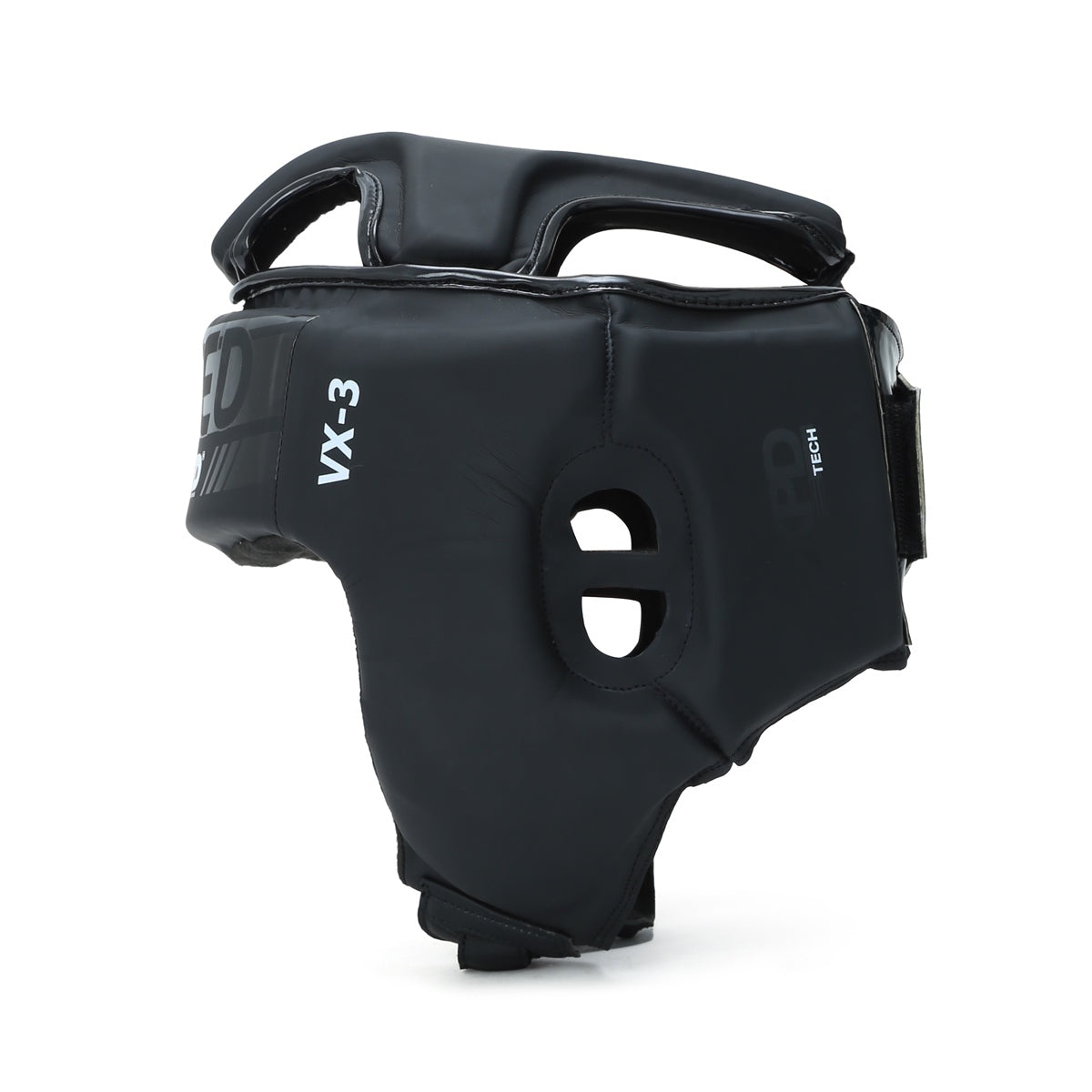 Black matte Xpeed XP3057 headguard with padded design and adjustable straps for secure protection during boxing or martial arts.