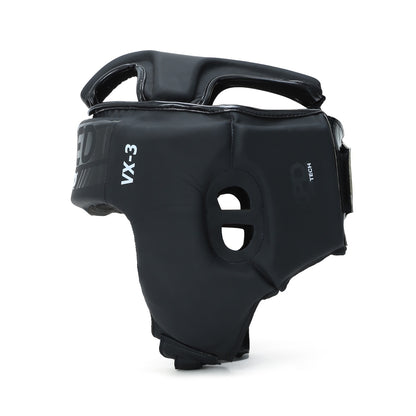 Black matte Xpeed XP3057 headguard with padded design and adjustable straps for secure protection during boxing or martial arts.