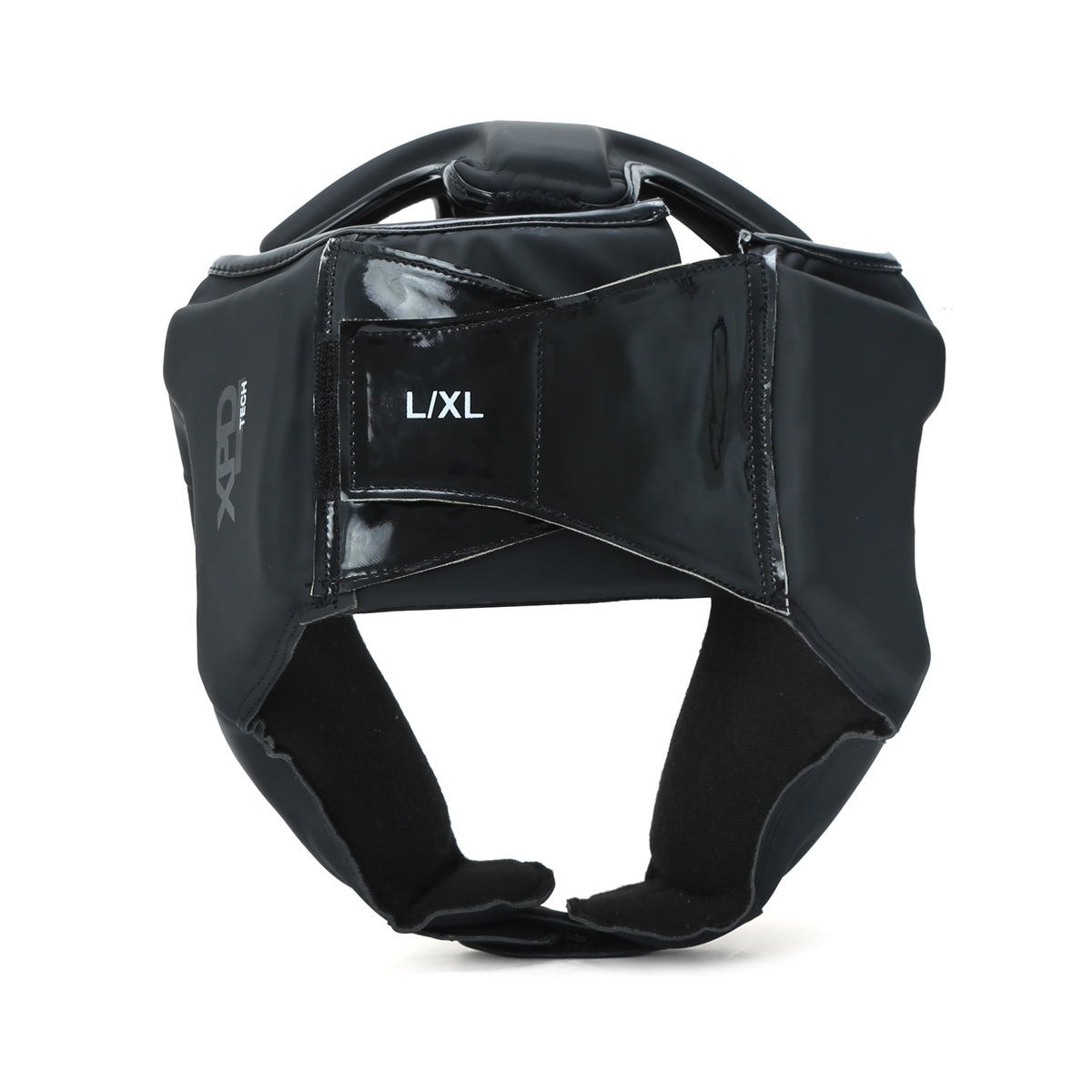 Black matte Xpeed XP3057 headguard with padded design and adjustable straps for secure fit and protection.
