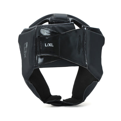 Black matte Xpeed XP3057 headguard with padded design and adjustable straps for secure fit and protection.