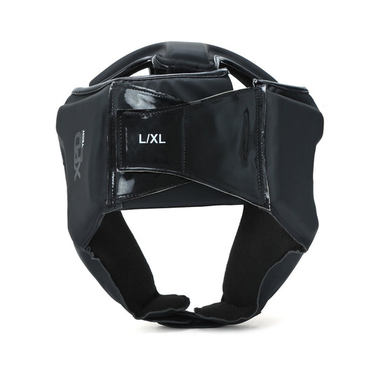 Black matte Xpeed XP3057 headguard with padded design and adjustable straps for secure fit and protection.
