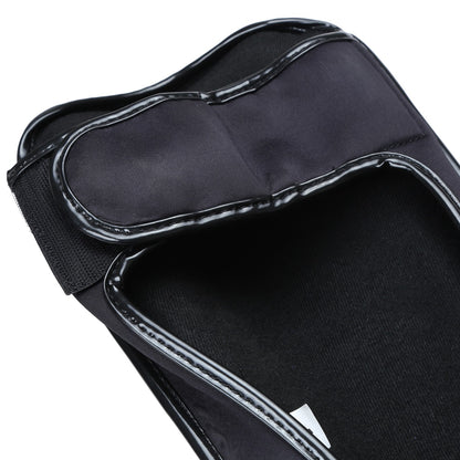 Black Xpeed XP3058 Matt PU grappling shinguard with padded protection and adjustable straps for martial arts training.