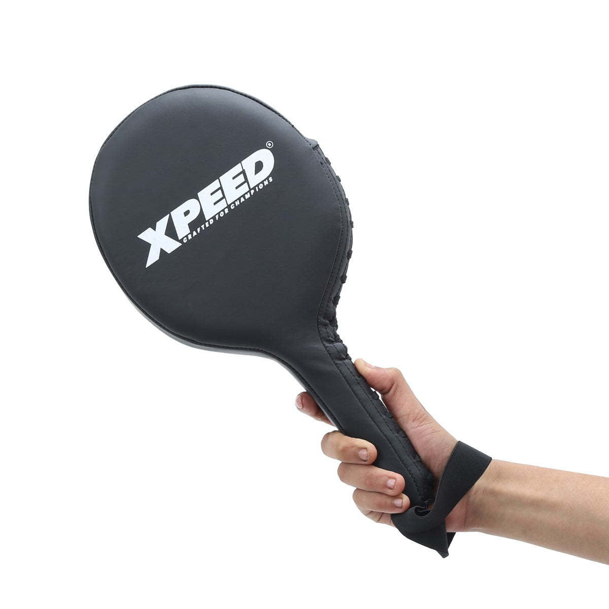 Black Xpeed XP3061 target pad pair featuring durable padding and adjustable straps for martial arts training.