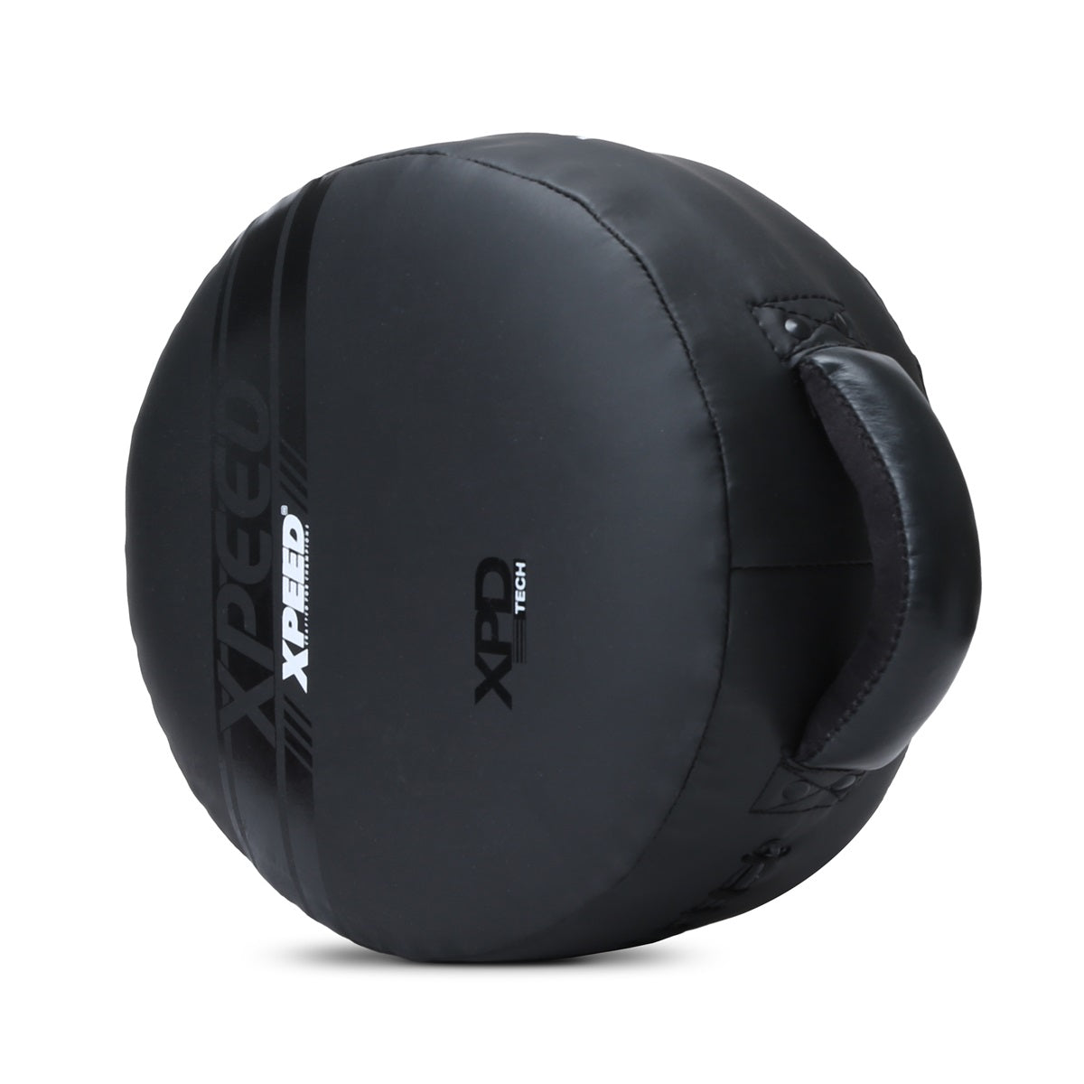 XPEED Matt PU round striking pad for boxing and MMA training, XP3064 model, small diameter, used for strike practice and shield drills.