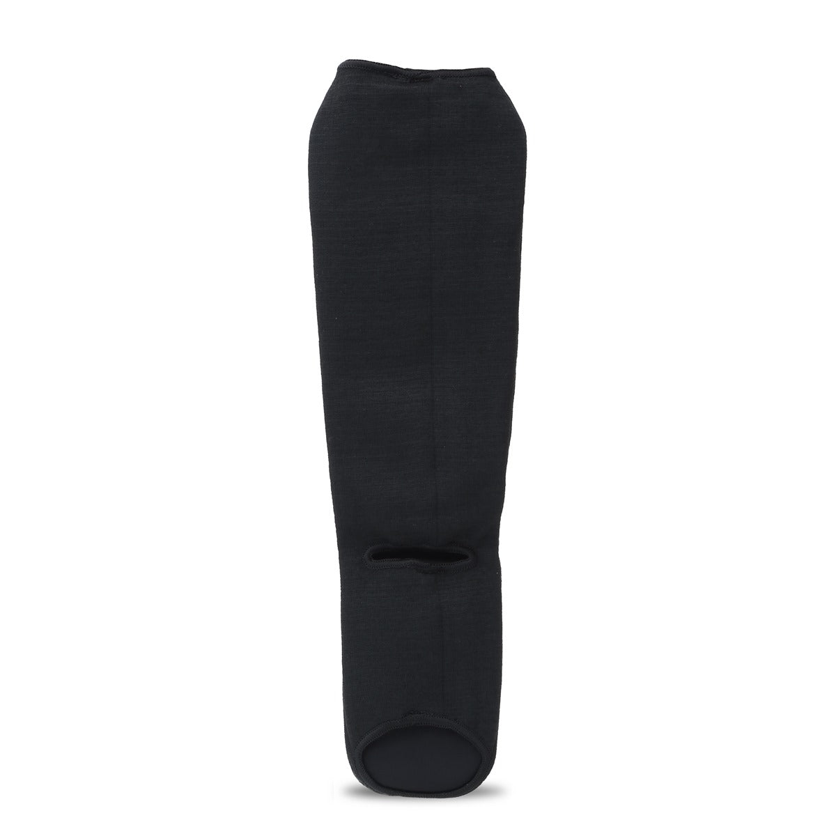 XPEED XP3066 fabric shin guards for martial arts and MMA, showing black compression guards with padding and adjustable straps.