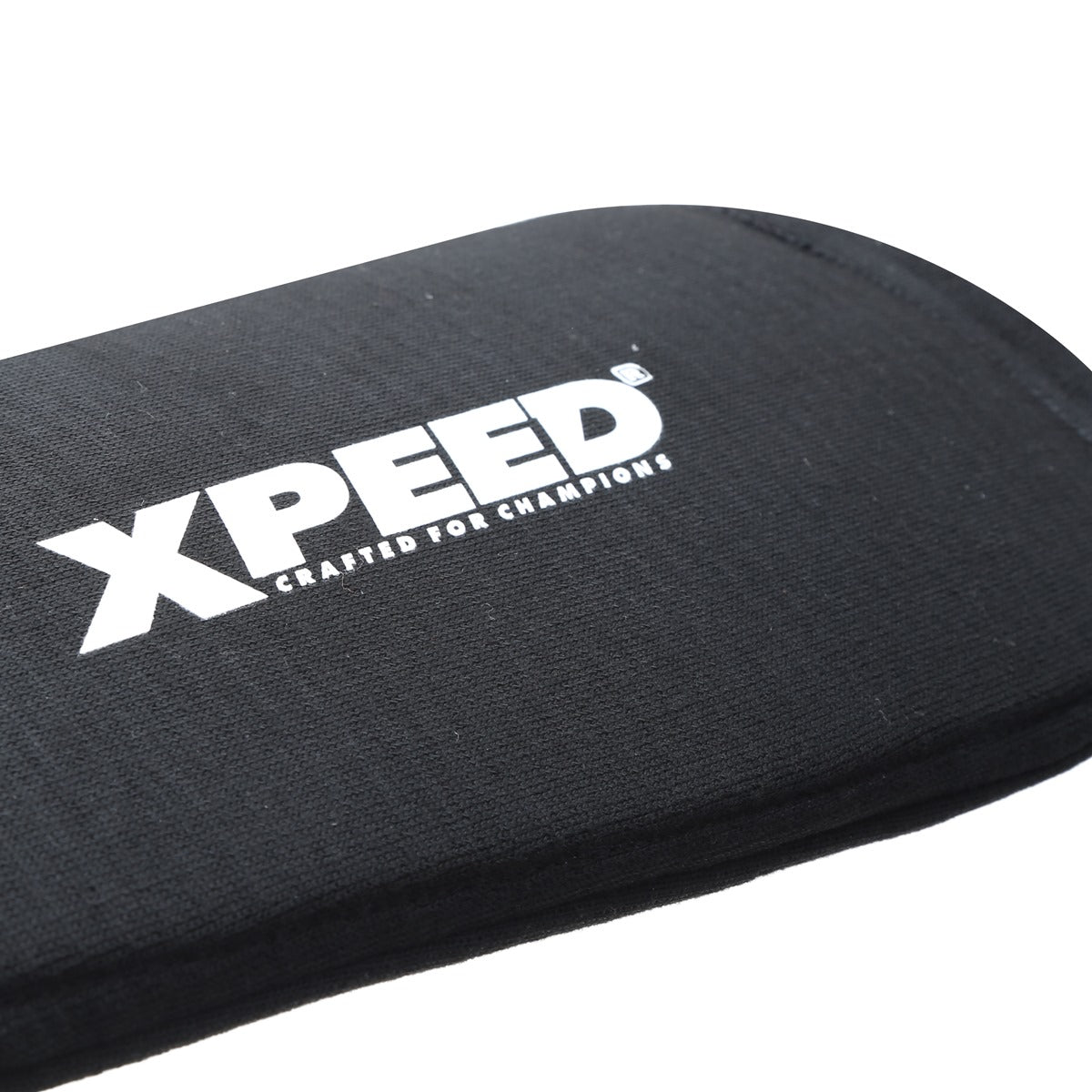 XPEED XP3066 fabric shin guards for martial arts and MMA, featuring padded protection and adjustable straps.