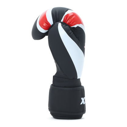 Red XPEED PMFT XP401 boxing gloves with high-density IMF 2.0 PU padding and sturdy wrist straps for sparring.