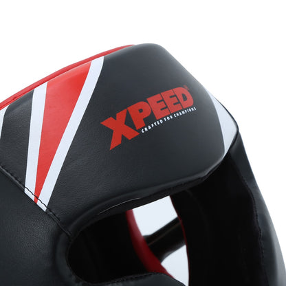 XPEED XP403 sparring headguard with layered foam padding and cheek protection for boxing and martial arts training.