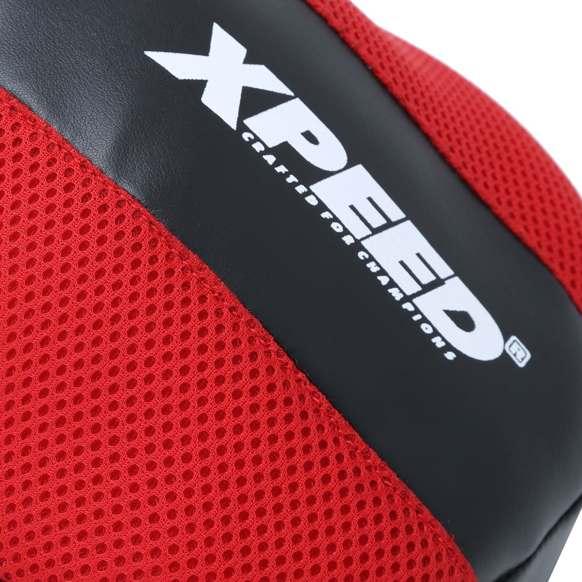 XPEED XP404 curved focus pads with multi-layer foam for boxing and MMA training, shown in black with padded handles.