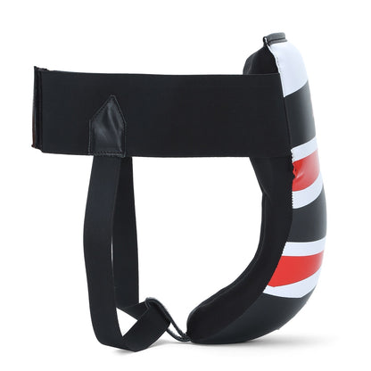XPEED Abdoguard XP405 protective gear for boxing and MMA, featuring anatomic PU groin and abdominal guard, shown in black.