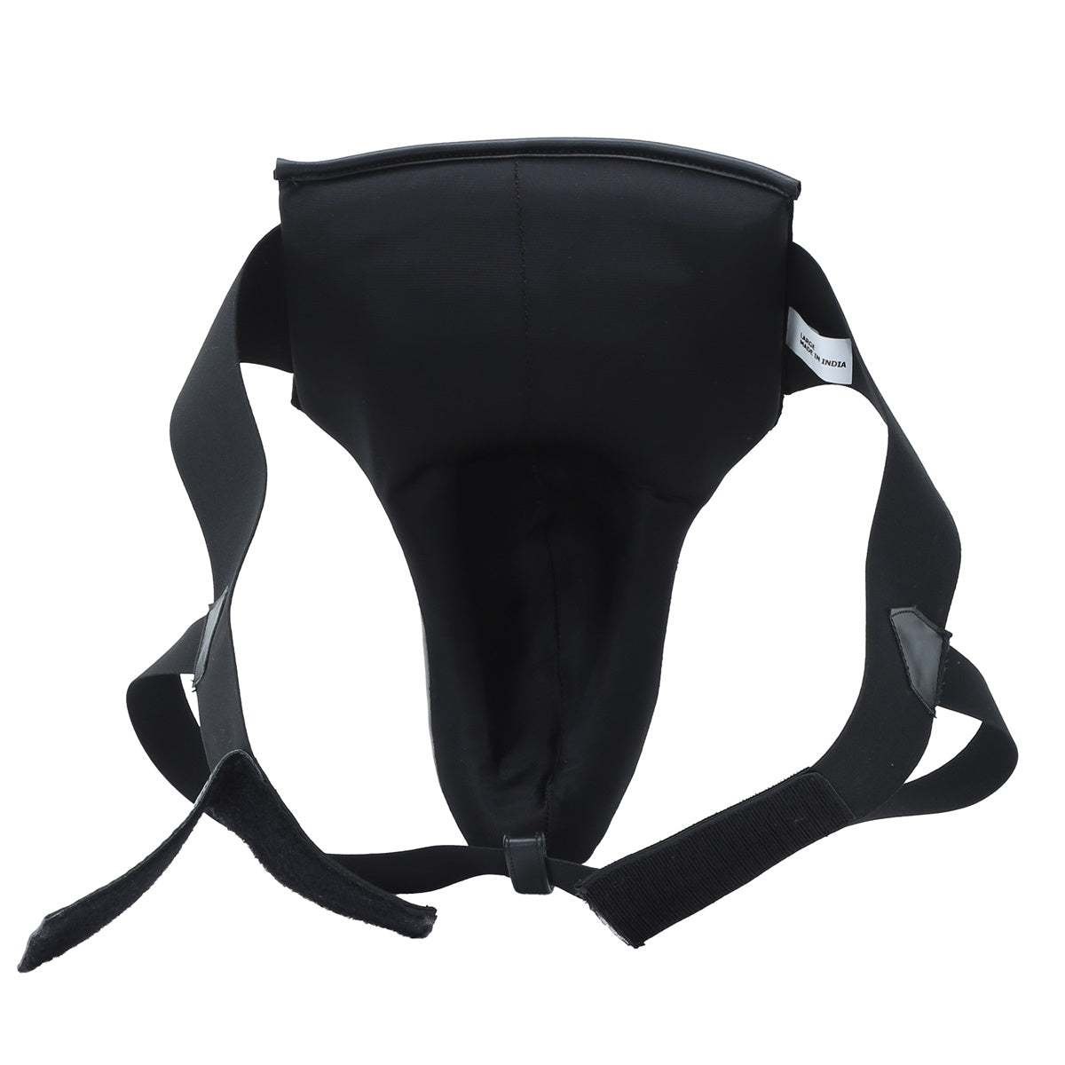 XPEED Abdoguard XP405 anatomic PU groin and abdominal guard for boxing and MMA, shown in black with padding and adjustable straps.