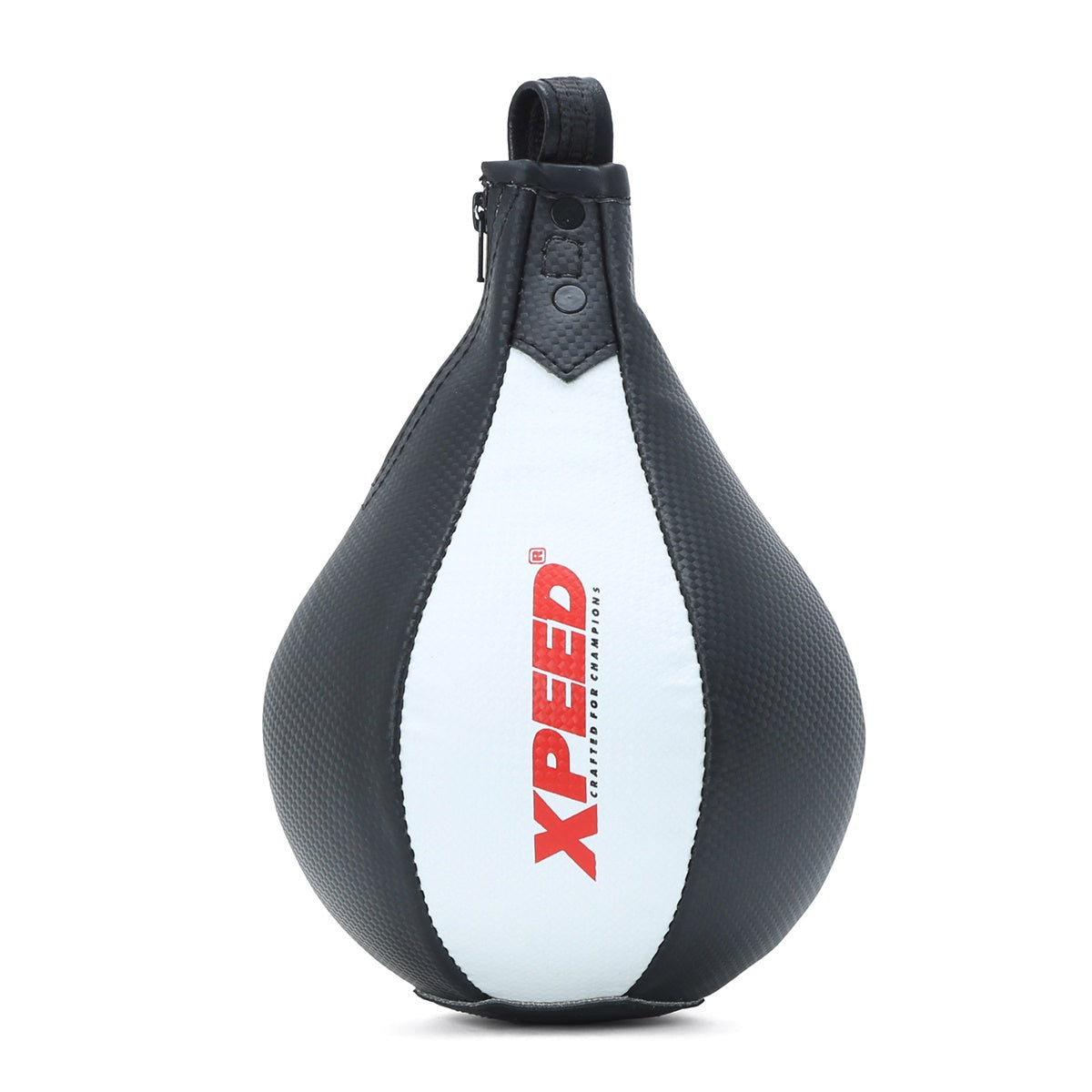 XPEED XP407 heavy-duty PU boxing speed ball, 27cm for agility and coordination training, shown hanging for boxing practice.