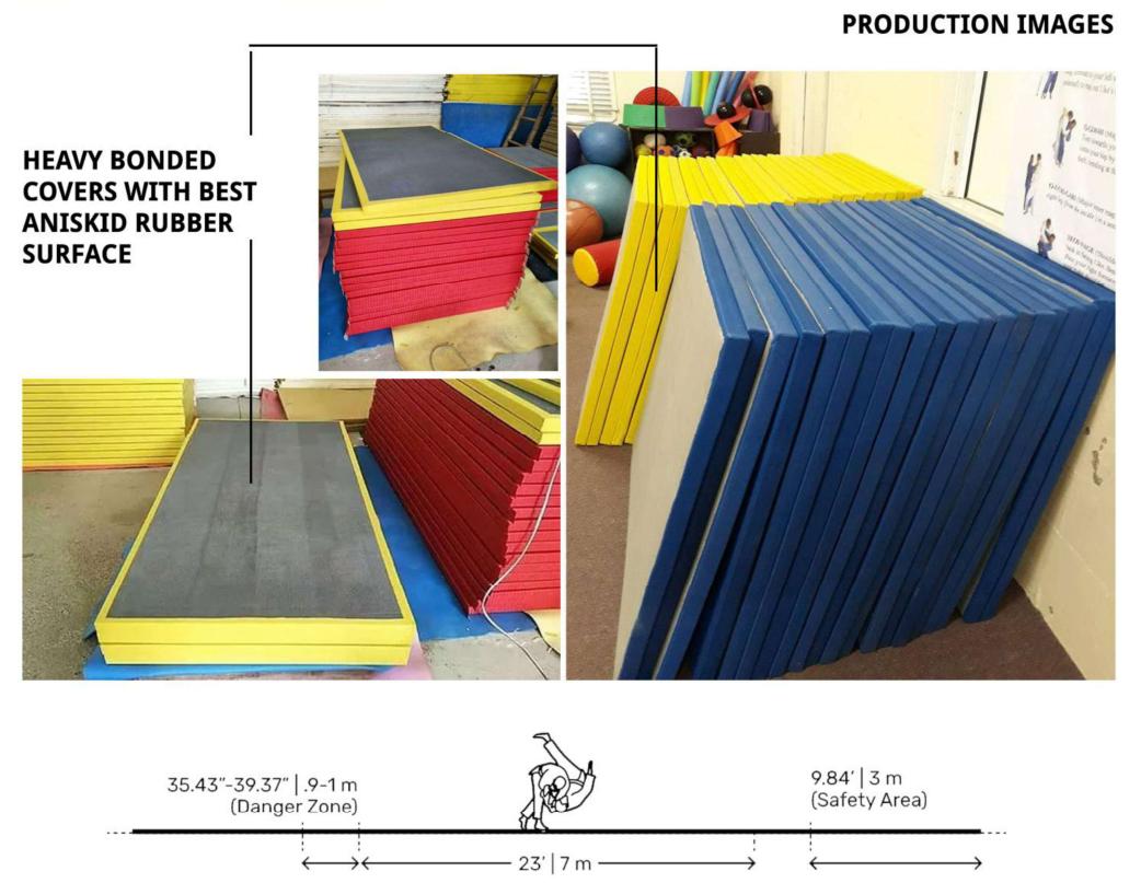 Xpeed XP5002 Judo Sportsmat for competition, showing a cushioned, non-slip judo mat surface with blue and white sections.