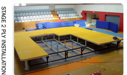 Xpeed XP5003 Wushu Sanda arena ring with padded mat and ropes, professional martial arts competition platform for combat sports.