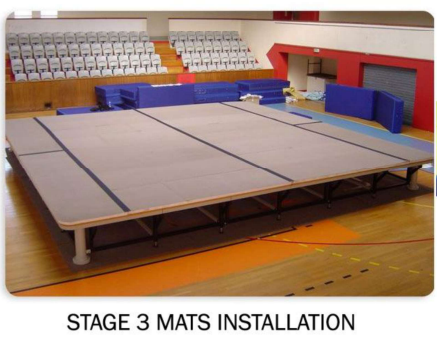 Xpeed XPEED XP5003 Wushu Sanda Arena Ring, professional martial arts competition platform with padded edges and sturdy construction.