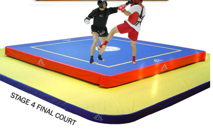 Xpeed XP5003 Wushu Sanda arena ring, professional martial arts competition platform with padded edges and sturdy construction.