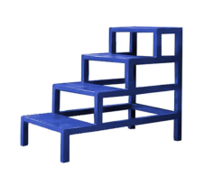 Blue XPEED XP5017 ring stair for boxing ring, metal construction, with safety steps and handrails for easy access.