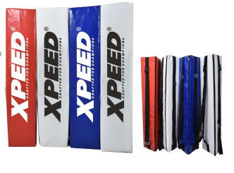 Set of four Xpeed XP5020 boxing ring corner pads, padded corner protectors for boxing ring safety and durability.