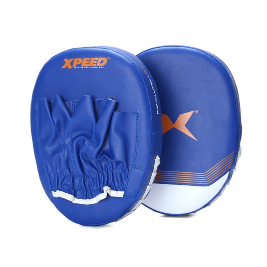 Xpeed XP503 straight focus pad for boxing and martial arts training, black and red with padded surface for striking practice.