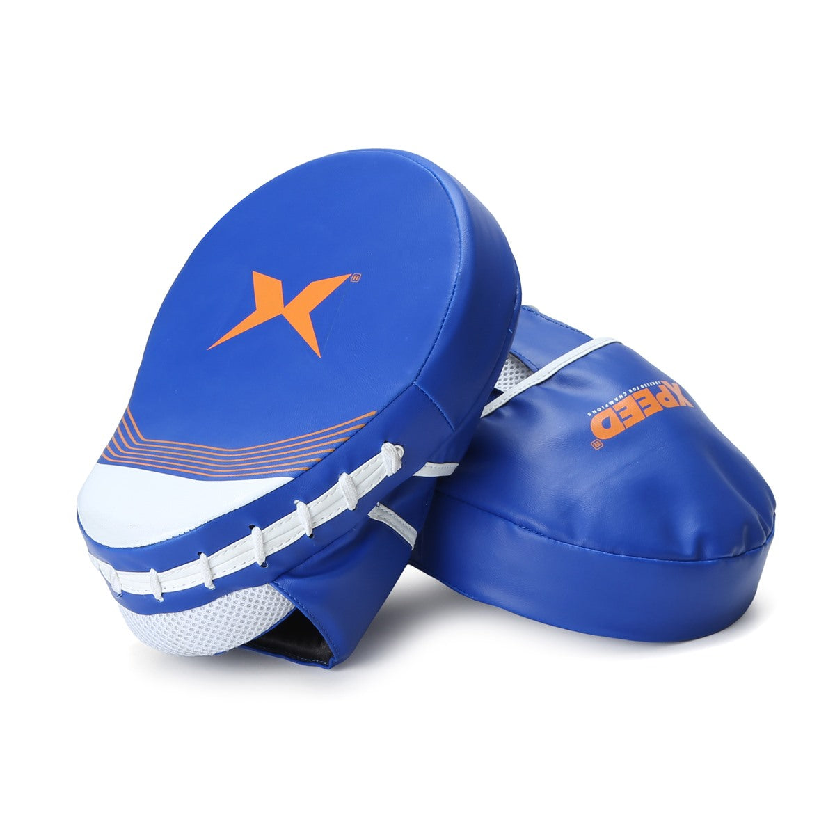 Xpeed XP504 curved focus pads for boxing and martial arts training, featuring padded handles and ergonomic design.