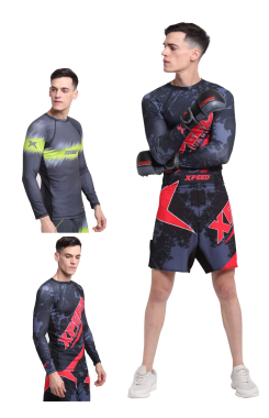 XPEED XP707 rash guard with long sleeves, sublimation design, ideal for swimming or water sports, featuring vibrant print and comfortable fit.